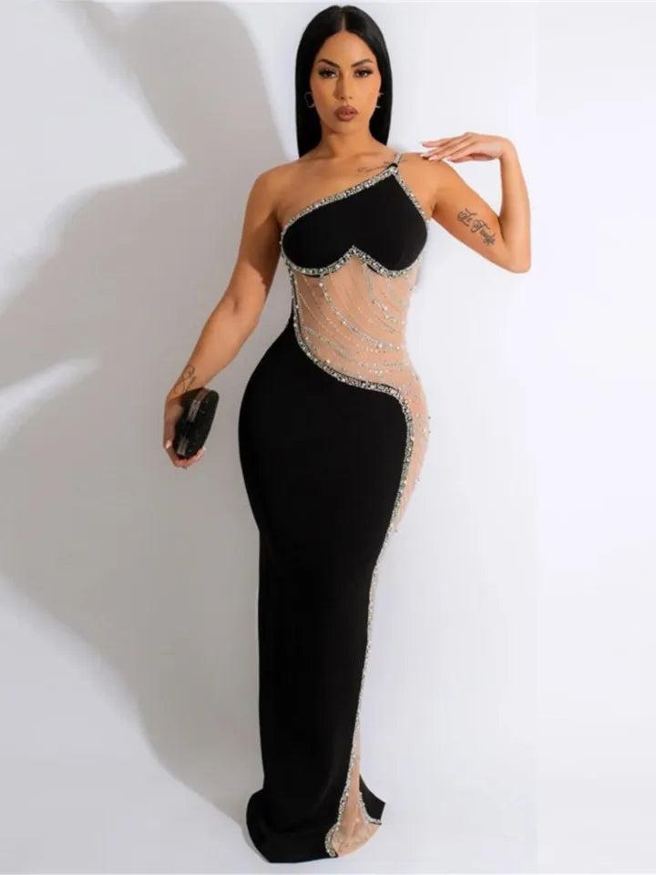 Women's Sleeveless Mesh Party Dress-Bennys Beauty World