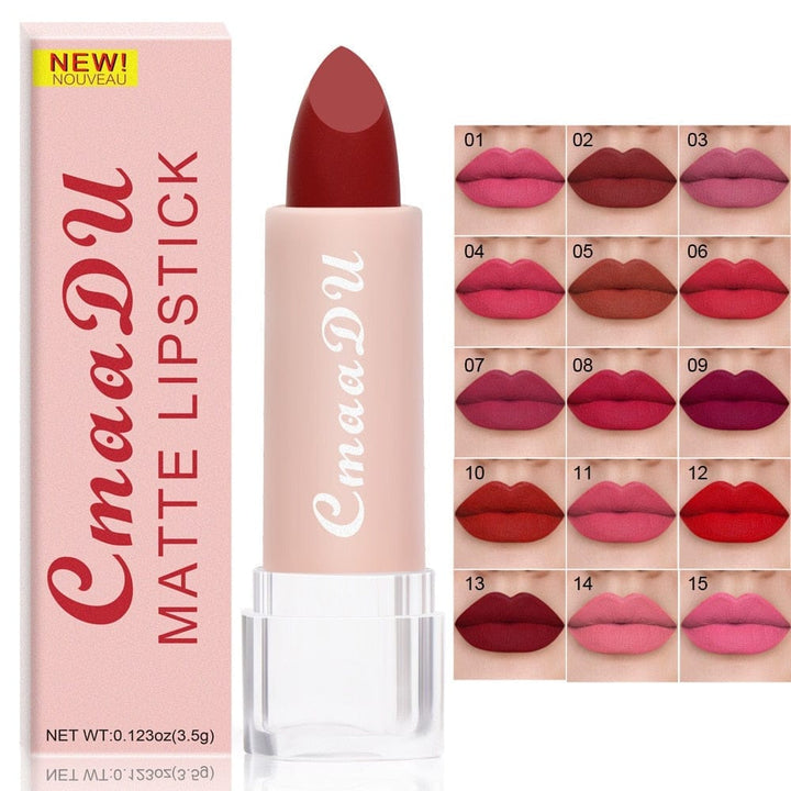 15 Colors Velvet Waterproof Red Nude Lipstick Bennys Beauty World