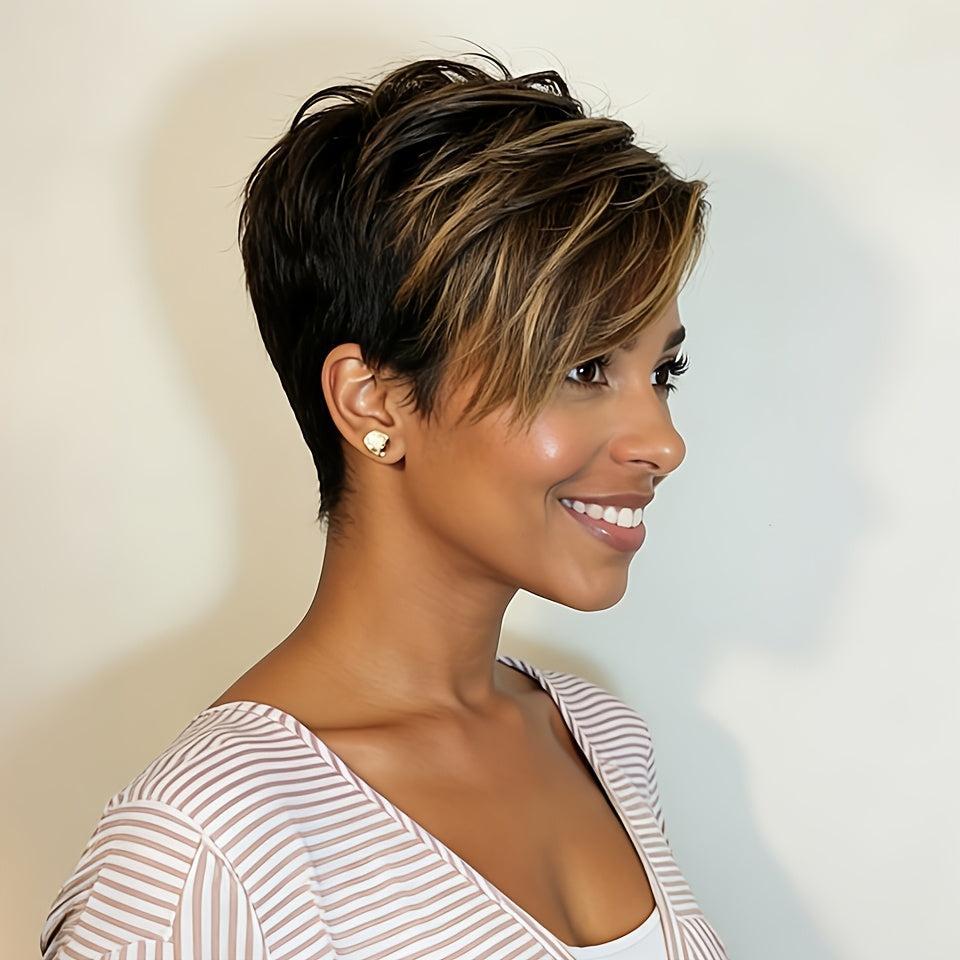 Short Ombre Pixie Cut Human Hair Wig for Women - Bennys Beauty World