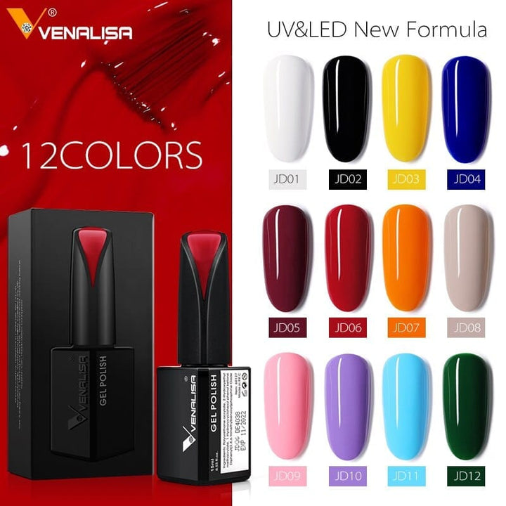 15ml Nail Gel Polish 12 Colors Enamel UV Gel Polish Bennys Beauty World