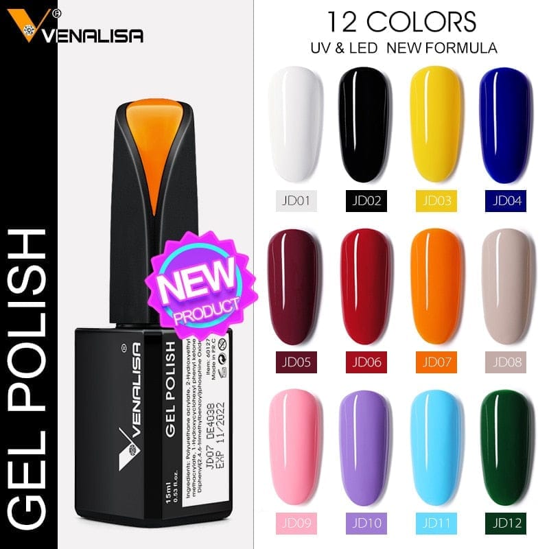 15ml Nail Gel Polish 12 Colors Enamel UV Gel Polish Bennys Beauty World