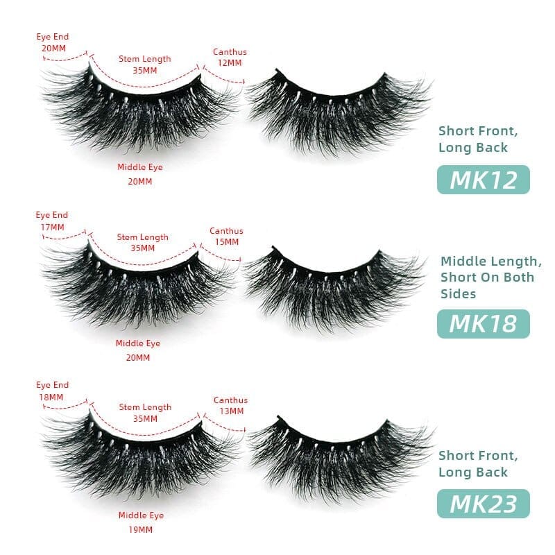 16 Pairs Of Artificial Mink False Eyelashes Bennys Beauty World