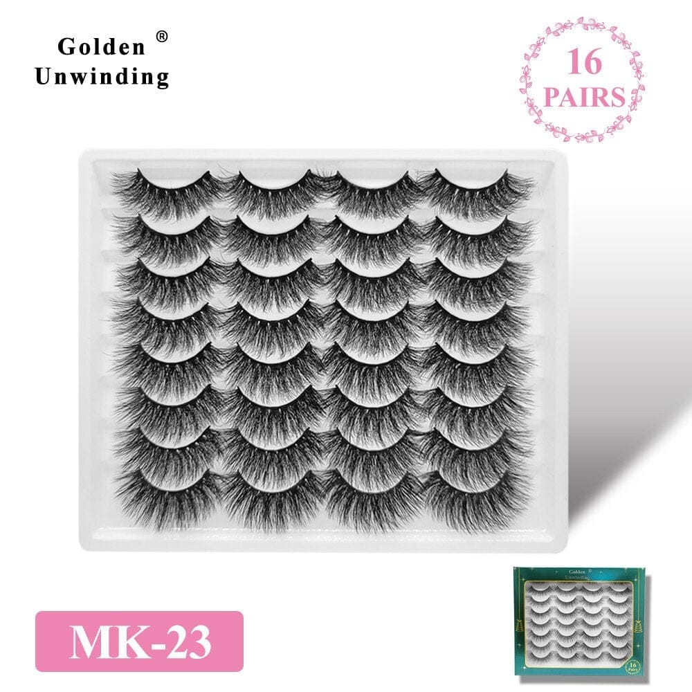 16 Pairs Of Artificial Mink False Eyelashes Bennys Beauty World