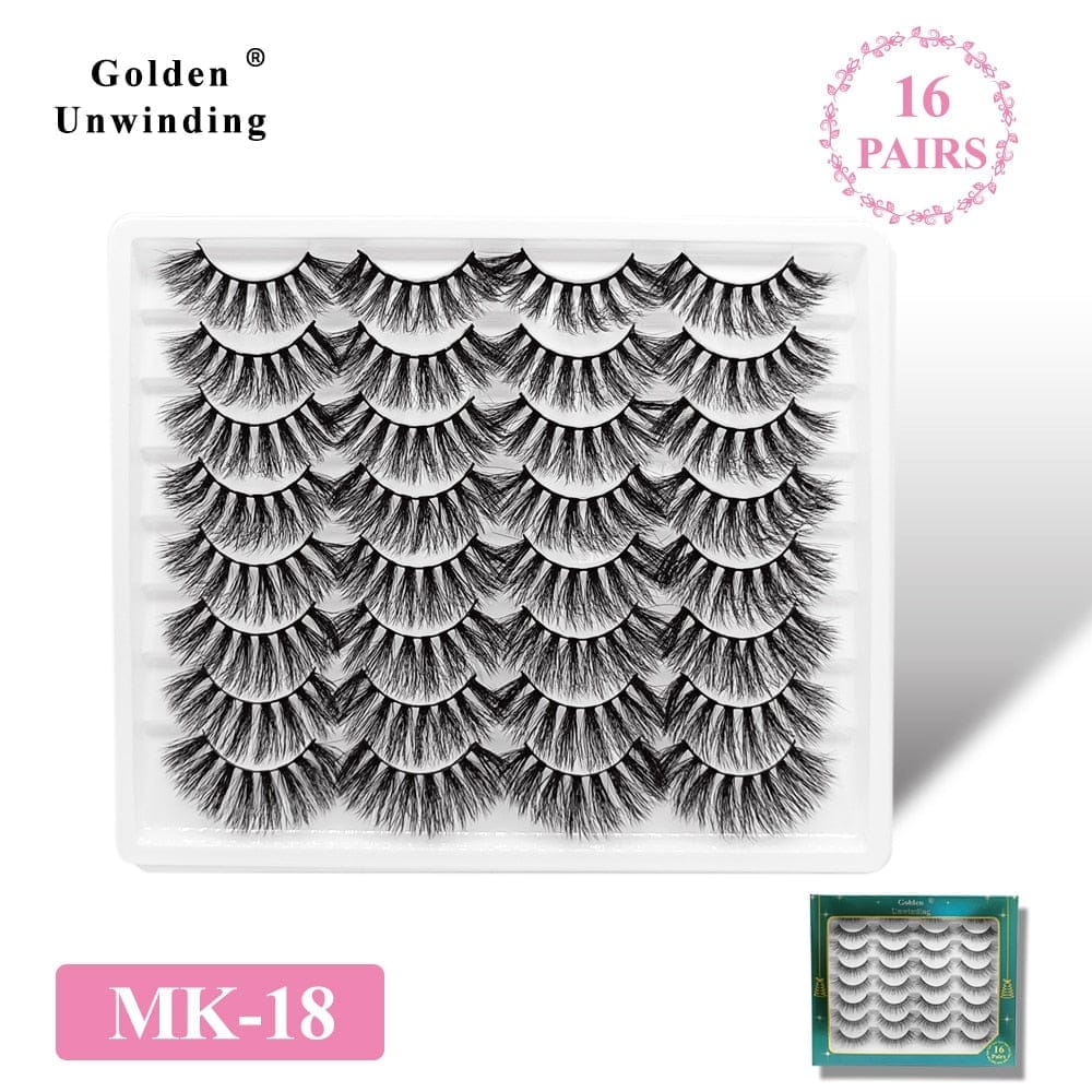 16 Pairs Of Artificial Mink False Eyelashes Bennys Beauty World