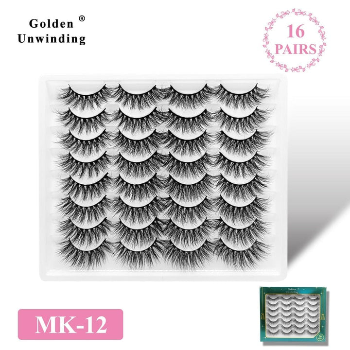 16 Pairs Of Artificial Mink False Eyelashes Bennys Beauty World