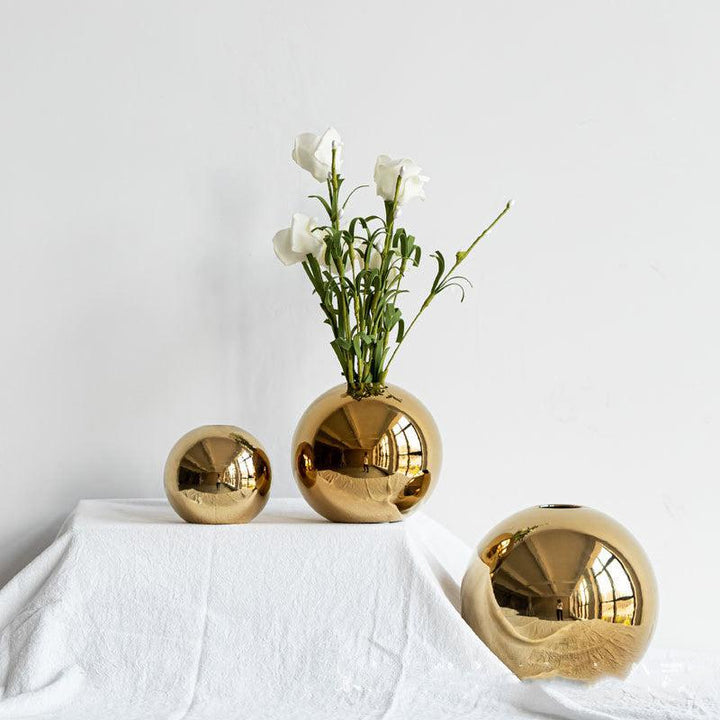 Ceramic Gold Colour Vase Home Decor