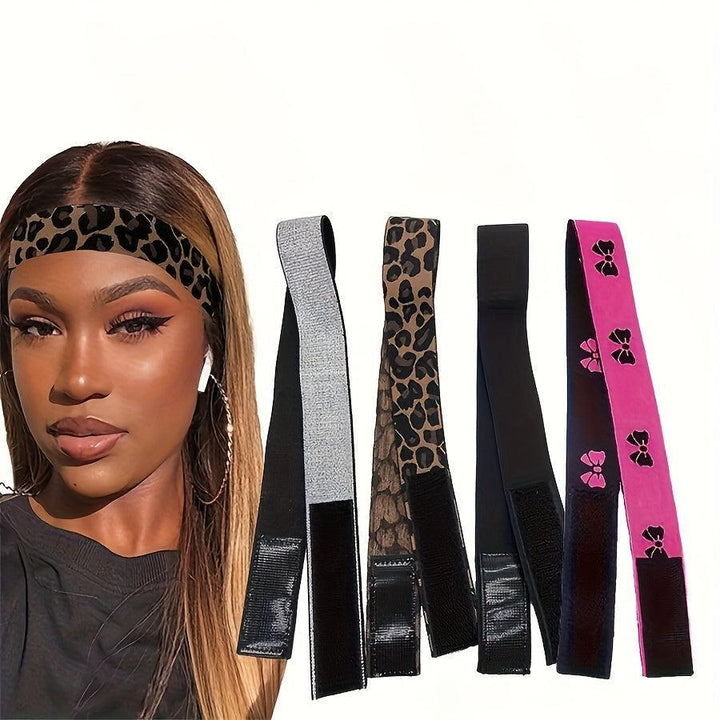 3 Pieces Wig Elastic Band Silvery Leopard Black Lace Melting Band-Hair band-Bennys Beauty World