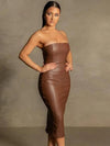 Women's Leather Bodycon Dress-Bennys Beauty World
