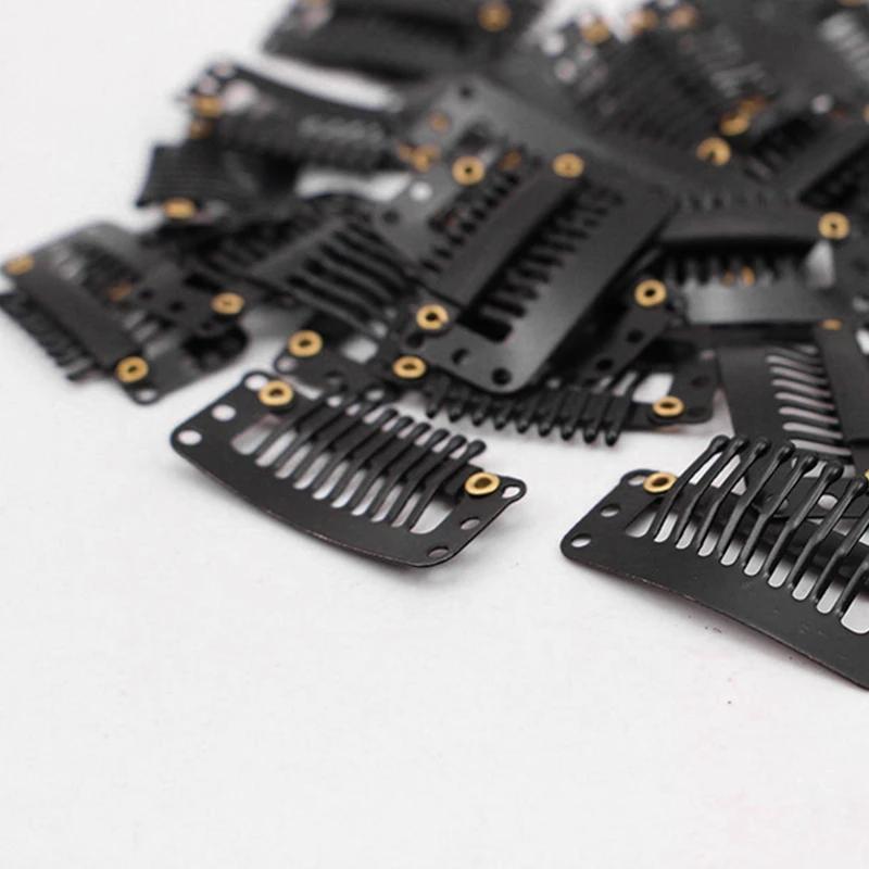 24pcs/SET Wig Clips For Hair Cloth Wig Combs Flat Hair Clips