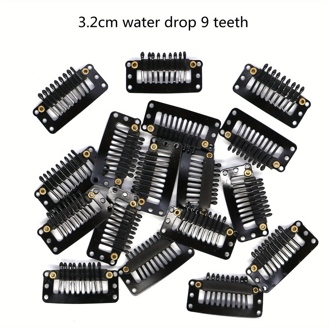 24pcs/SET Wig Clips For Hair Cloth Wig Combs Flat Hair Clips