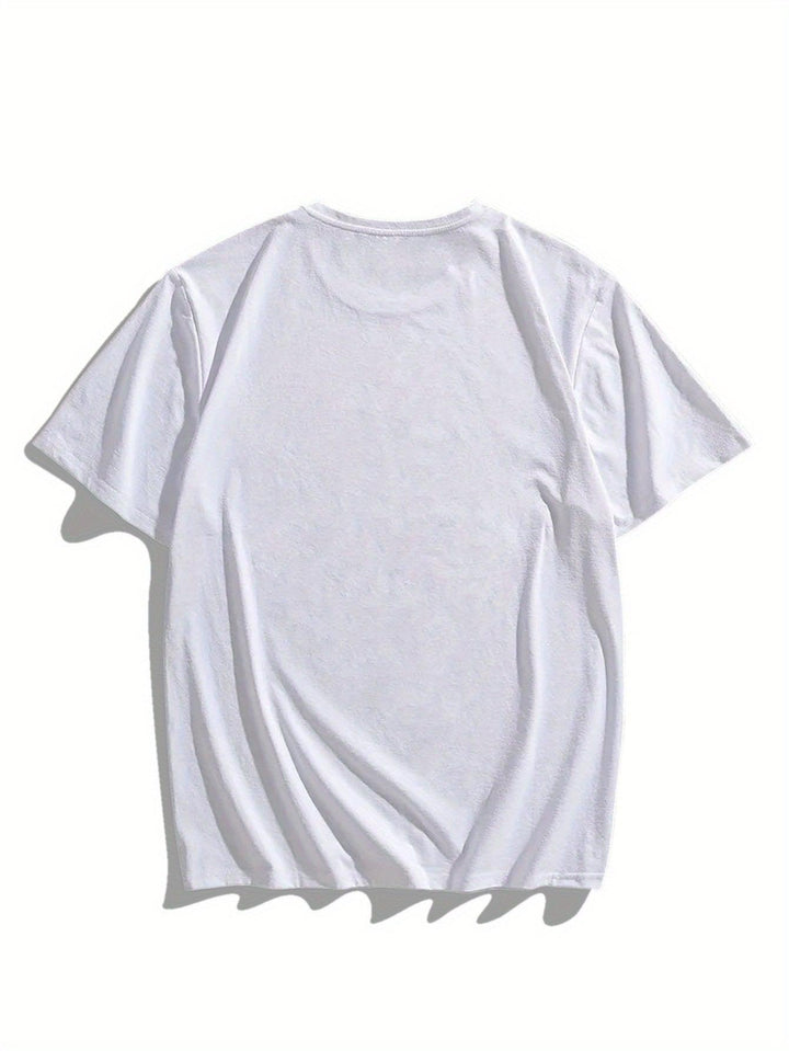 Men's Casual Short Sleeve T-Shirt with Geometric Maple Leaf-T-Shirt-Bennys Beauty World