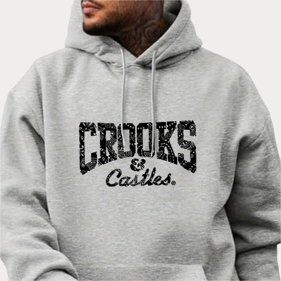 Men's Crooks & Castles Print Hoodie Sweatshirt-Hoodies-Bennys Beauty World