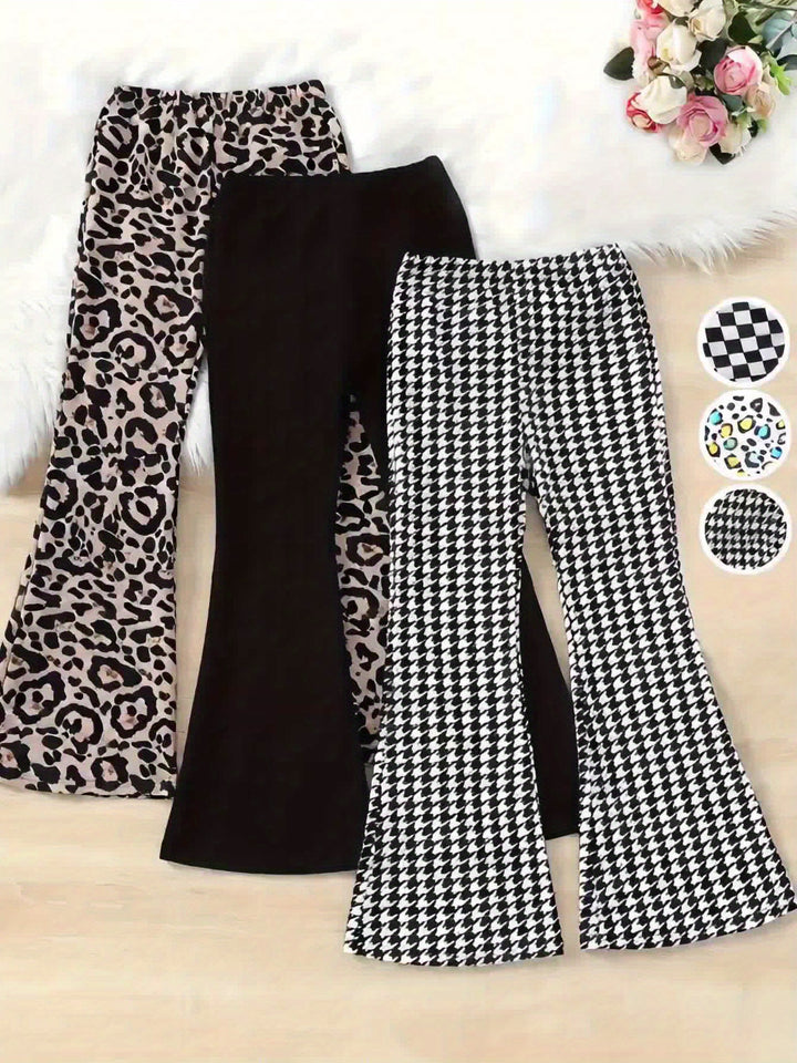 3pcs Girls' Comfortable Flared Pants-pants-Bennys Beauty World