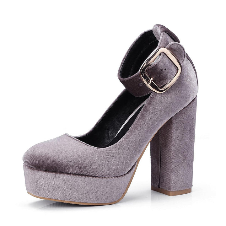 Simple sexy nightclub high heel single shoe suede-shoes-Bennys Beauty World