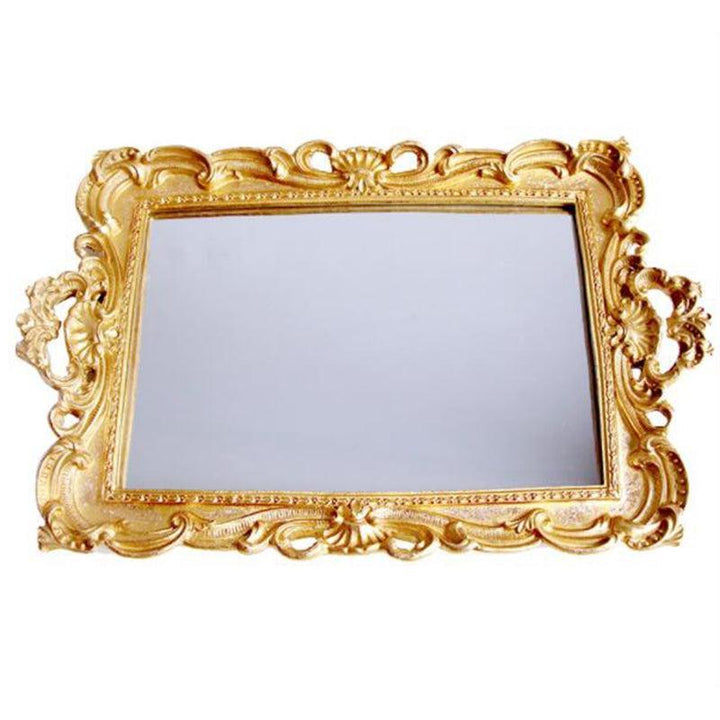 Golden Colour Mirror Decor Tray