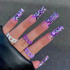 1Kit Gradient Ramp Purple Nail Tips Long Square Ballerina Luxury Nails BENNYS 
