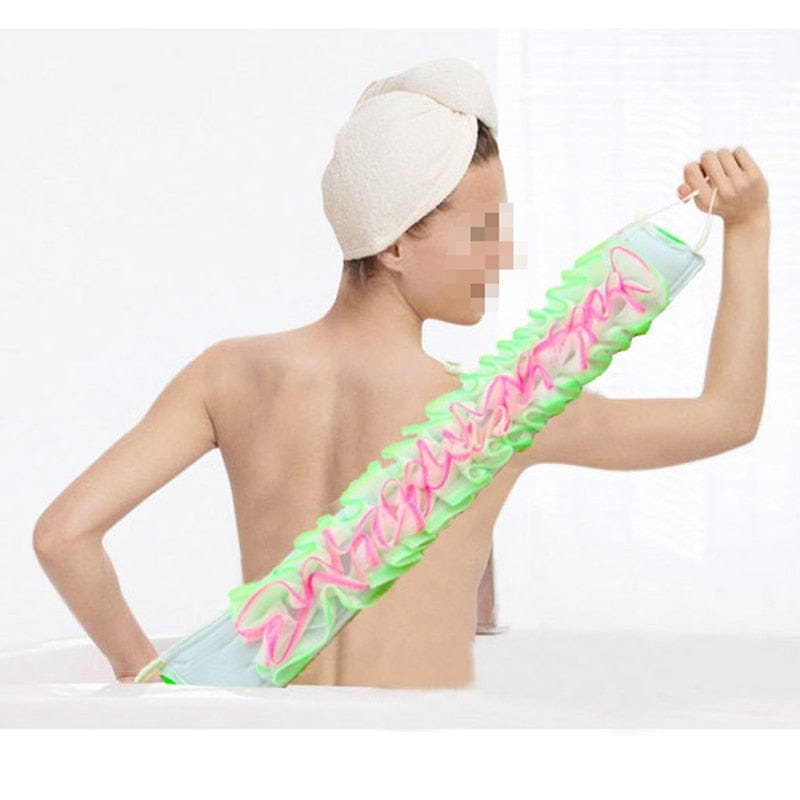 1PC Long Rubbing Washcloth Exfoliating Shower Sponge For Body Bennys Beauty World