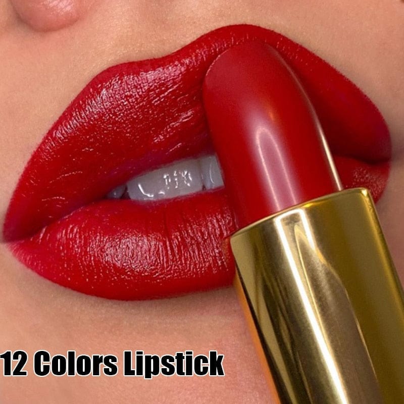 1PC  Matte Nude Lipsticks 12 Colors Waterproof Long Lasting Lipstick Bennys Beauty World