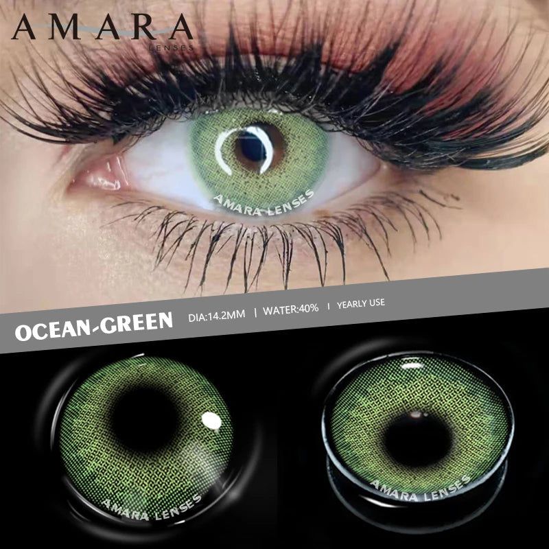 1Pair contact lenses with blue or green eyes. Bennys Beauty World