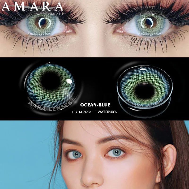 1Pair contact lenses with blue or green eyes. Bennys Beauty World