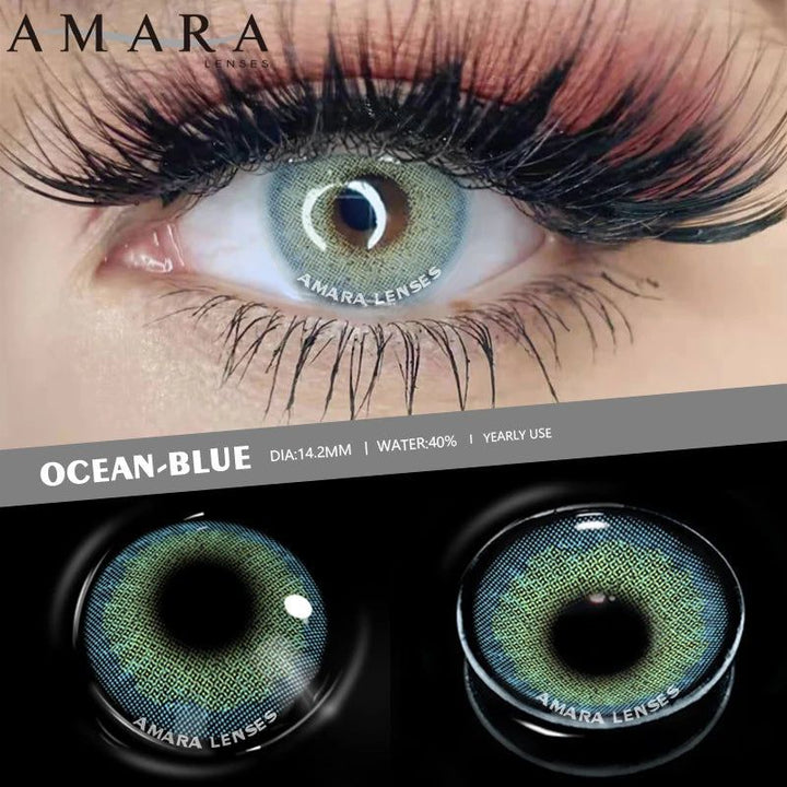 1Pair contact lenses with blue or green eyes. Bennys Beauty World