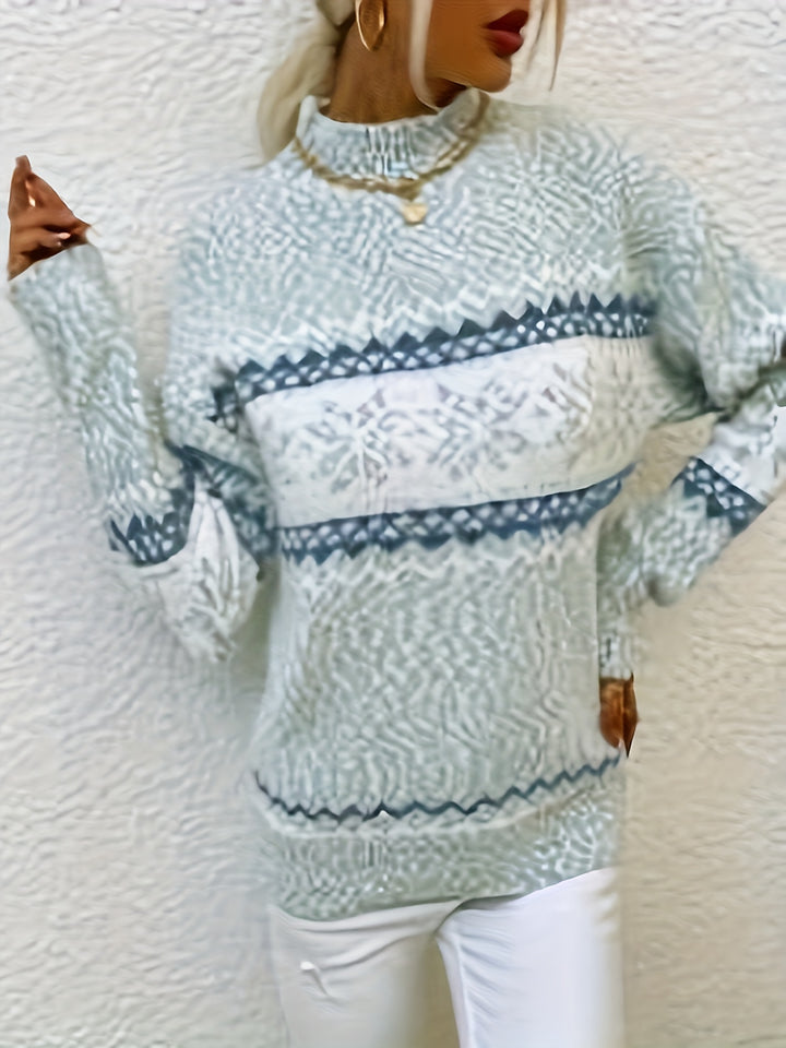 Womens Snowflake Pullover Sweater-sweatshirt-Bennys Beauty World