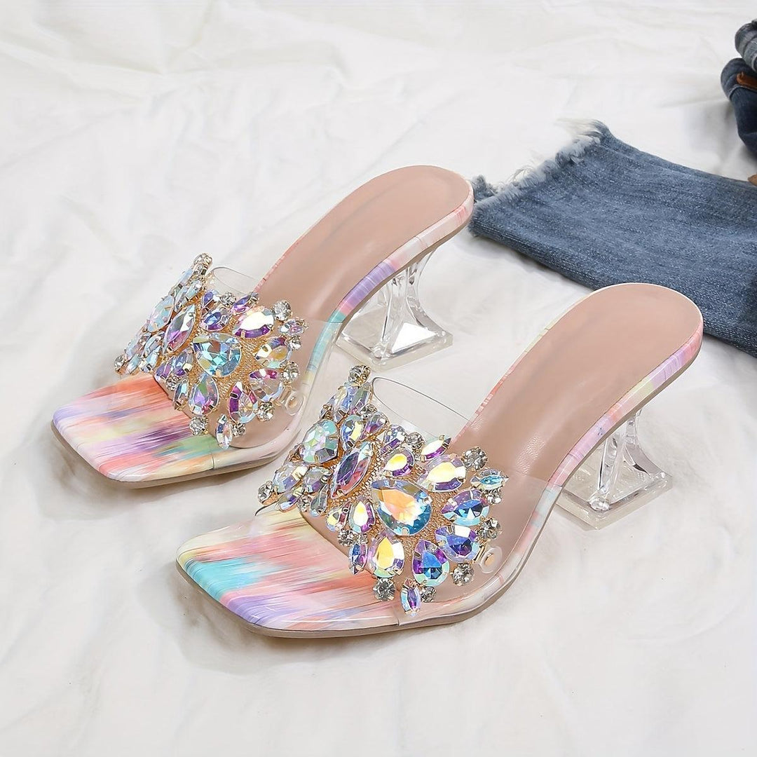 Women's New Rhinestone-Embellished Pyramid Heel