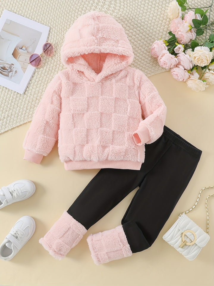 Girl'S Soft Pink Hoodie And Leggings Set: Cozy Fall/Winter Outfit for Little Ones-Bennys Beauty World