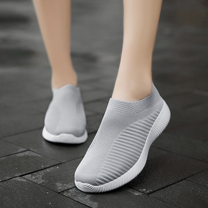 Lightweight Women's Slip-On Sneakers  Solid Color Casual Shoes