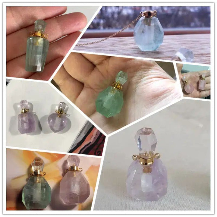 1pc Natural green Fluorite Charm quartz crystal stone necklace pendants Bennys Beauty World