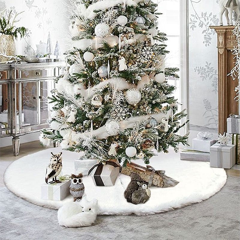 1pc White Carpet Christmas Tree Skirt Bennys Beauty World