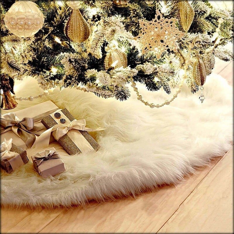 1pc White Carpet Christmas Tree Skirt Bennys Beauty World
