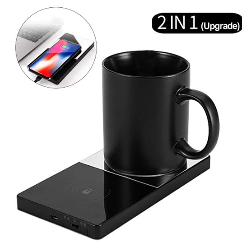 2 In 1 Heating Mug Cup Warmer Electric Wireless Charger For Home Office Coffee Milk Bennys Beauty World