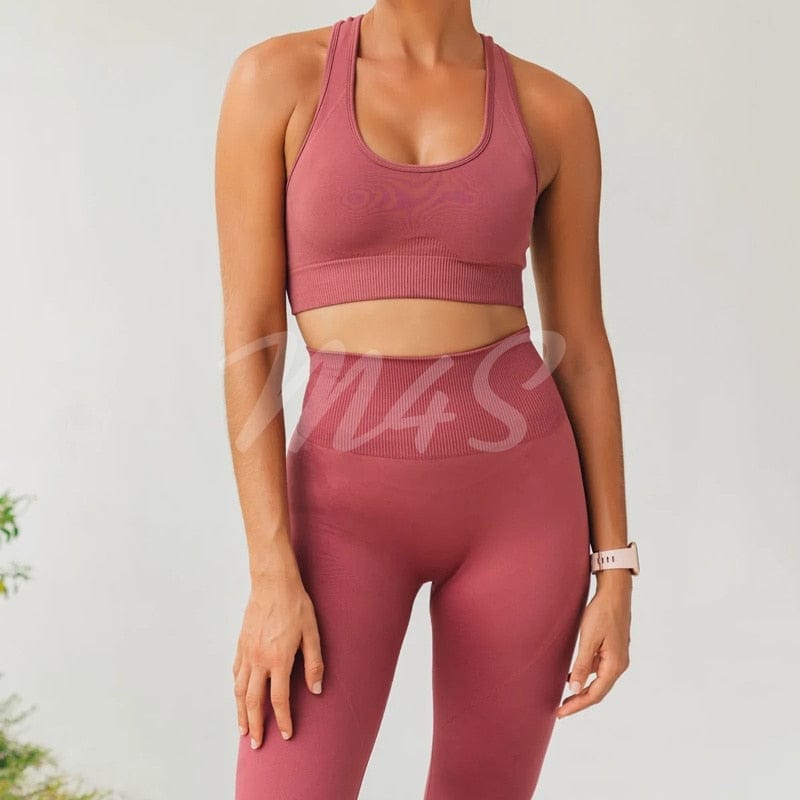 Gym Sets Womens Outfits Sport Fitness Yoga Set Crop Top Sports Bra Leggings  Women Tracksuit Workout Clothes For Women Sportswear Color: Brown Yoga Set-B,  Size: XL(71-75KG)
