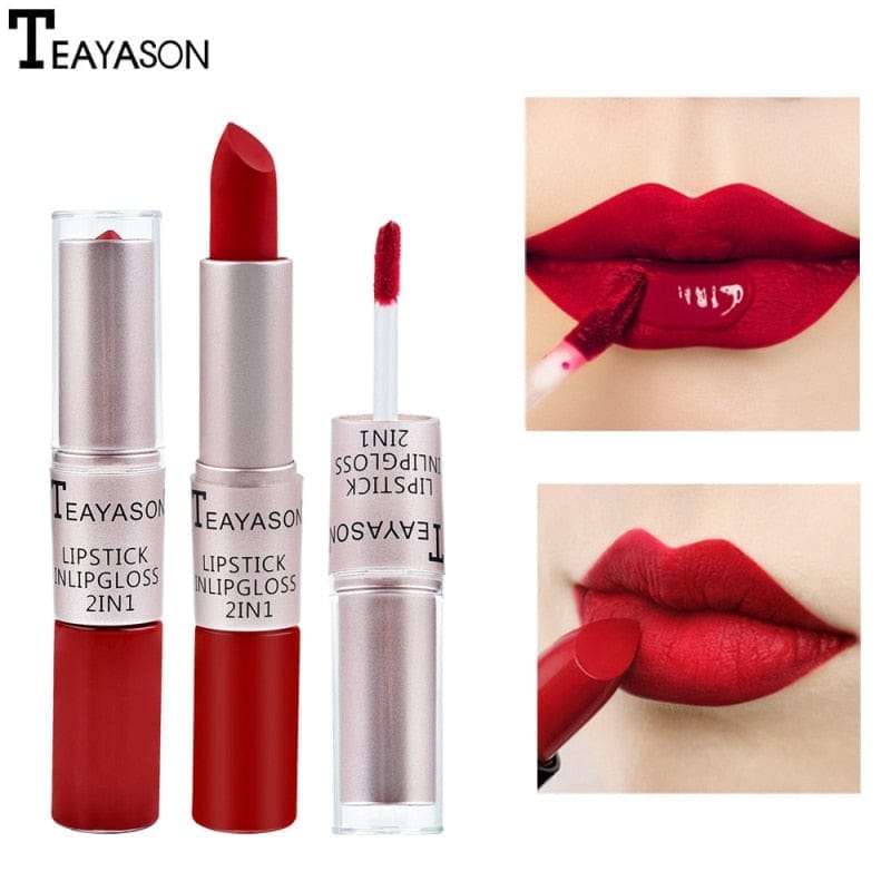 2-in-1 Double Head Long Lasting Matte Lipstick Bennys Beauty World