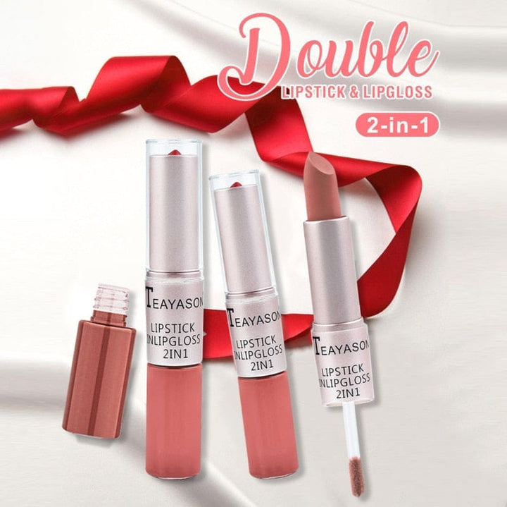 2-in-1 Double Head Long Lasting Matte Lipstick Bennys Beauty World