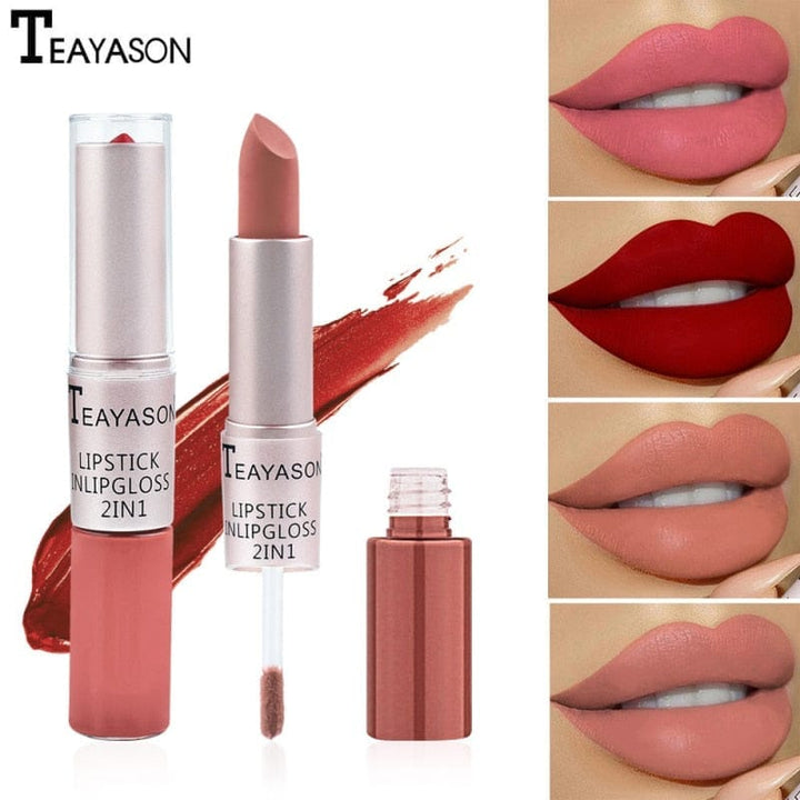 2-in-1 Double Head Long Lasting Matte Lipstick Bennys Beauty World