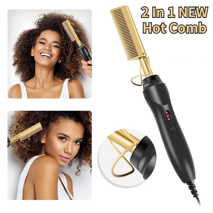 2 in 1 Hot Comb Hair Straightener Flat Irons Bennys Beauty World