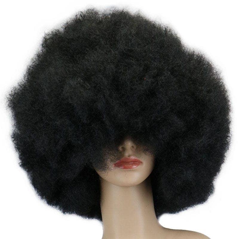 200g Super Big Short Culry Cosplay Party Black Dance Afro Wigs Synthetic Bennys Beauty World