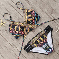 2018 Sexy Bandage Aztec Bikini String Strappy Swimwear Bennys Beauty World