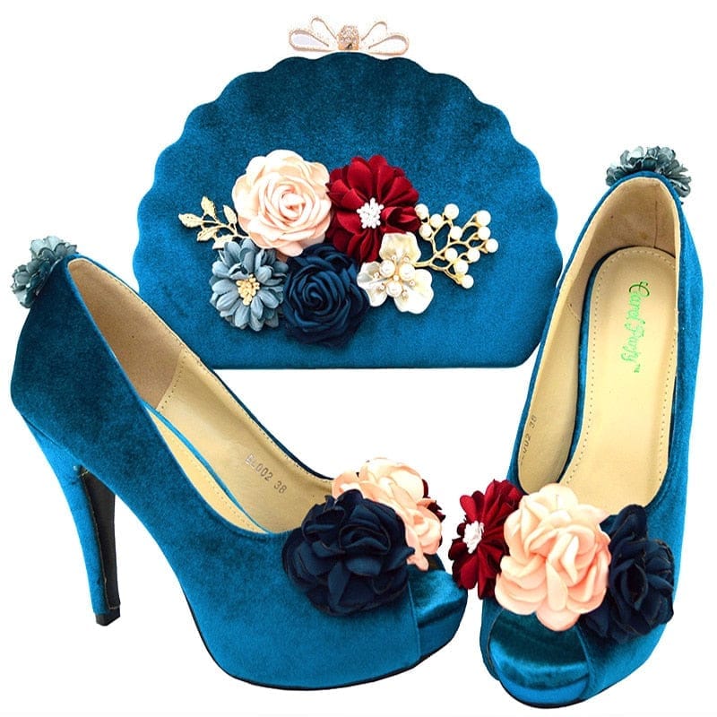 2020 Blue Women Shoes and Bag To Matching for Parties African for Party Shoes Bennys Beauty World