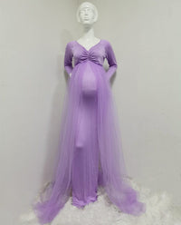 2020 Summer Maternity Tulle Long Dresses Baby Shower Cotton Dress Bennys Beauty World