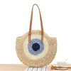 2021 New Round Straw Shoulder Bags Ladies Handbag Tote Bags For Beach Vacation Bennys Beauty World