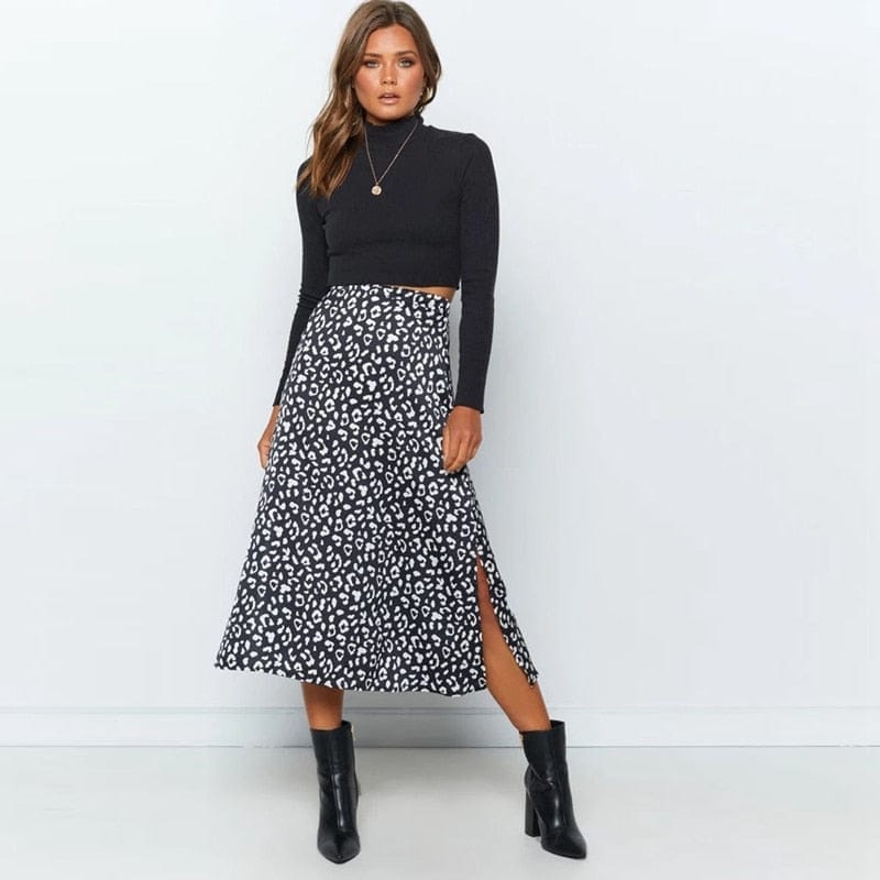 2021 New Sexy Leopard Printed Chiffon Skirt Bennys Beauty World
