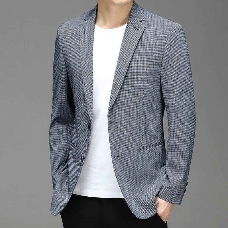 2021 Spring New Suit Men's Plaid  Casual Blazer Suit Bennys Beauty World
