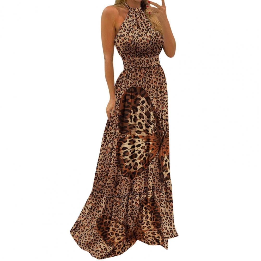 2021 Summer Sexy Women Elegant Polka Dot Print Boho Maxi Dresses Bennys Beauty World