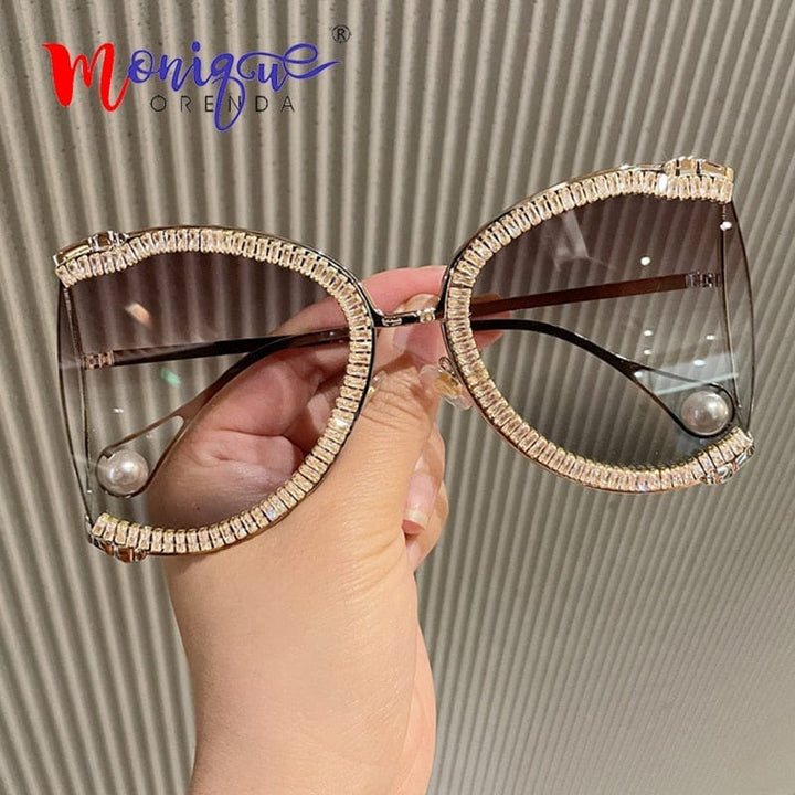 2021 Sunglasses Women Oversized CZ Diamond Designer Sun Glasses Bennys Beauty World