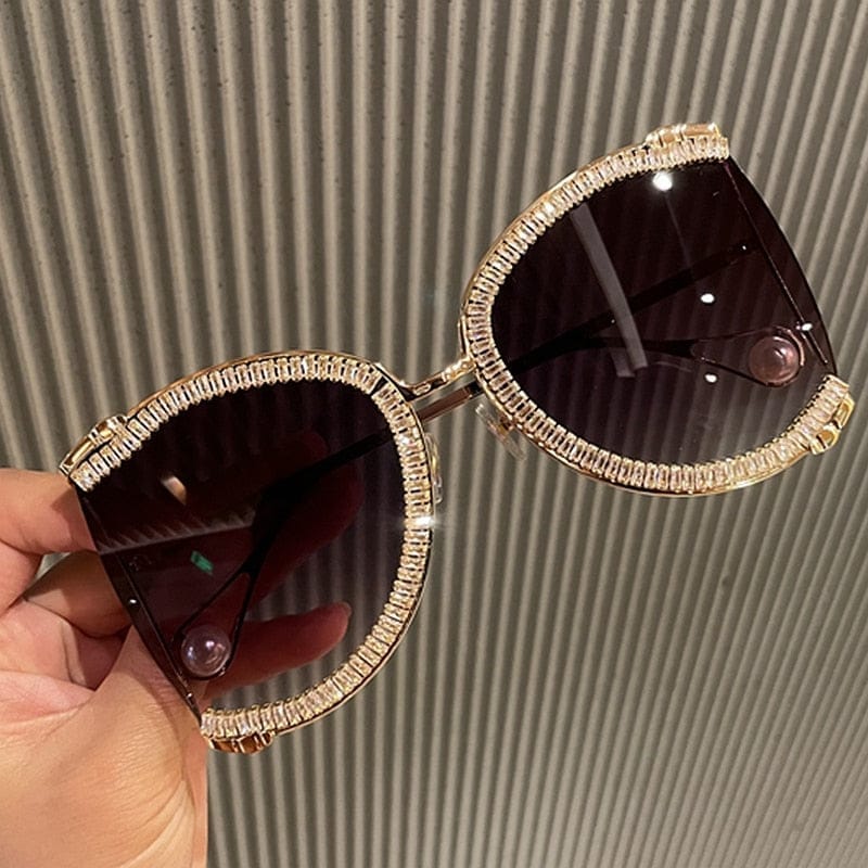 2021 Sunglasses Women Oversized CZ Diamond Designer Sun Glasses Bennys Beauty World