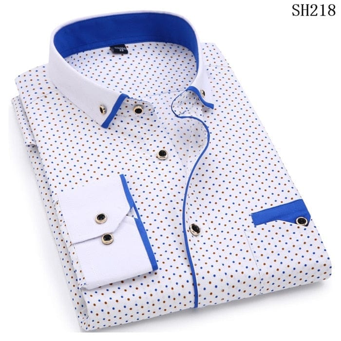 Mens Fashion Casual Long Sleeved Printed Shirt SH220 / Size L or 40