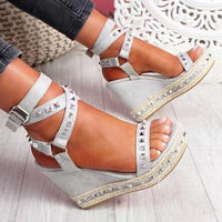 2022 NEW Wedges Sandals Summer Pumps with Ankle Strap Bennys Beauty World